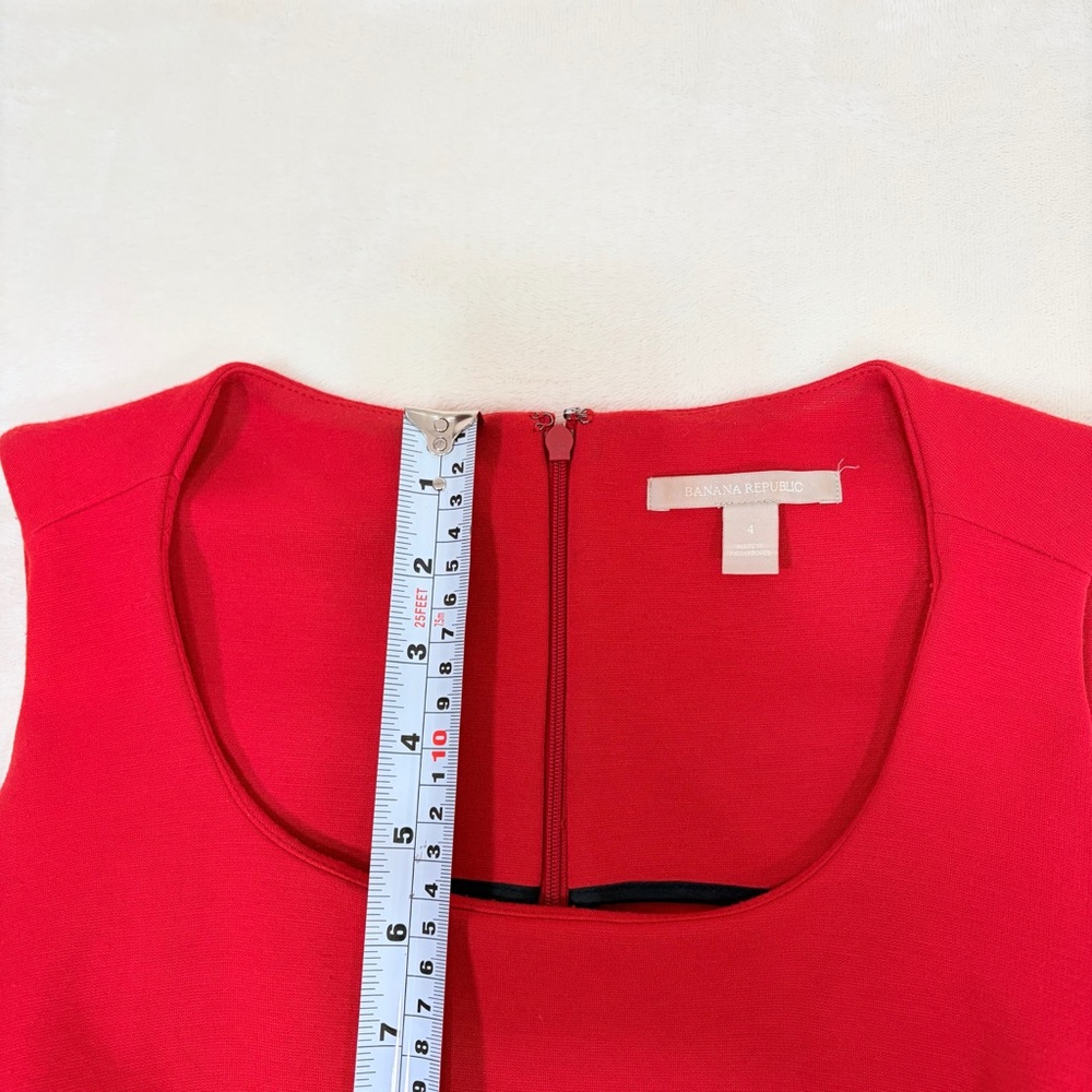 Banana Republic Crimson Sleeveless Fit and Flare Dress - Picture 4 of 9